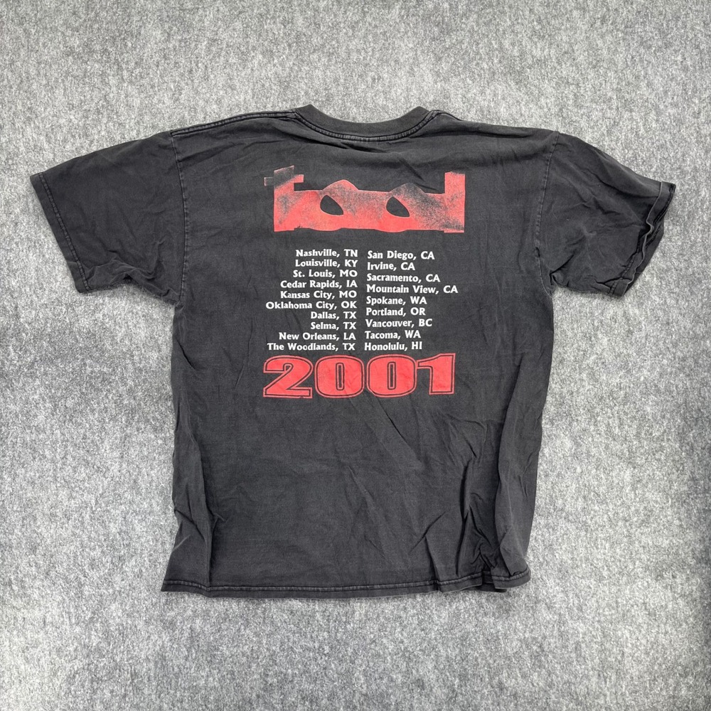Vintage Tool Band 2001 Tour Shirt Alex Grey Skeleton Art Black XL Gildan